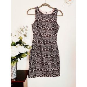 GUESS black and nude lace dress